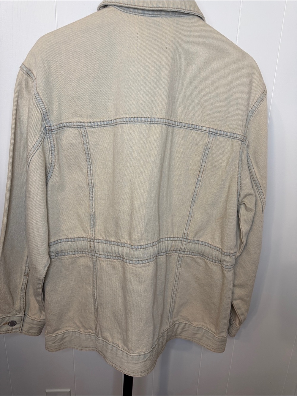 Universal Thread Cream Drawstring Denim Shirt Jacket - Picture 5 of 5